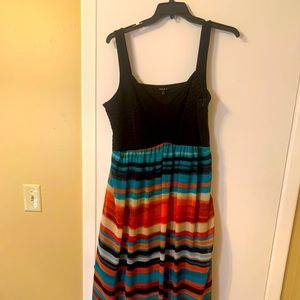 Black and multi-color maxi dress